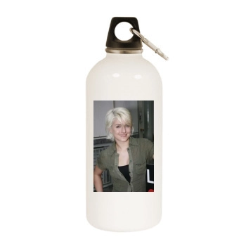 Jeanette Biedermann White Water Bottle With Carabiner