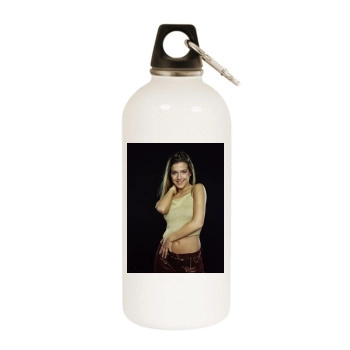 Jeanette Biedermann White Water Bottle With Carabiner