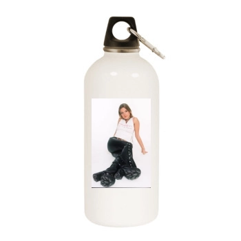 Jeanette Biedermann White Water Bottle With Carabiner