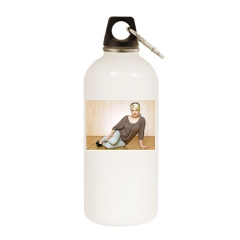 Jeanette Biedermann White Water Bottle With Carabiner