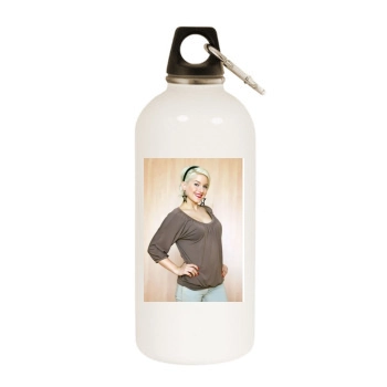 Jeanette Biedermann White Water Bottle With Carabiner