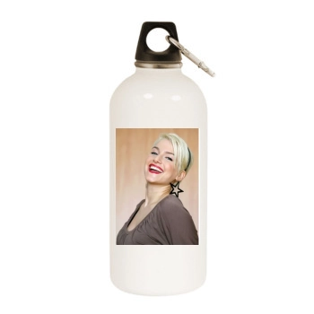 Jeanette Biedermann White Water Bottle With Carabiner