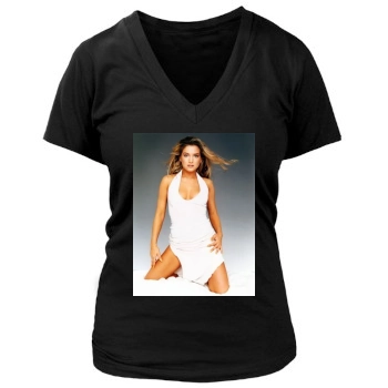 Jeanette Biedermann Women's Deep V-Neck TShirt