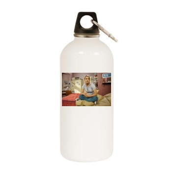 Jeanette Biedermann White Water Bottle With Carabiner