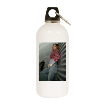 Jeanette Biedermann White Water Bottle With Carabiner