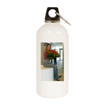 Jeanette Biedermann White Water Bottle With Carabiner