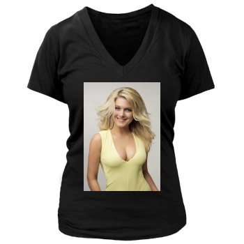 Jeanette Biedermann Women's Deep V-Neck TShirt