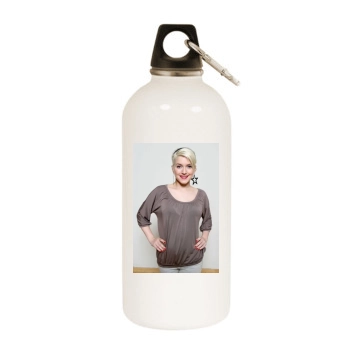 Jeanette Biedermann White Water Bottle With Carabiner