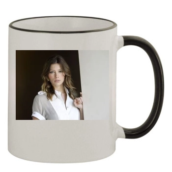 Jessica Biel 11oz Colored Rim & Handle Mug