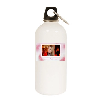 Jeanette Biedermann White Water Bottle With Carabiner