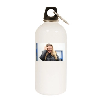 Jeanette Biedermann White Water Bottle With Carabiner