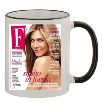 Jennifer Aniston 11oz Colored Rim & Handle Mug