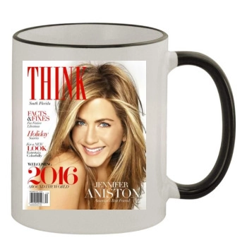 Jennifer Aniston 11oz Colored Rim & Handle Mug