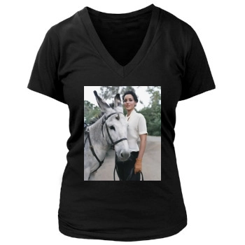 Jennifer Beals Women's Deep V-Neck TShirt