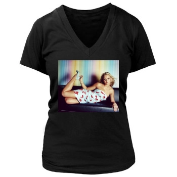 Jennifer Ellison Women's Deep V-Neck TShirt