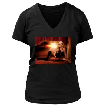 Jennifer Ellison Women's Deep V-Neck TShirt