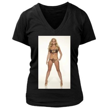 Jennifer Ellison Women's Deep V-Neck TShirt