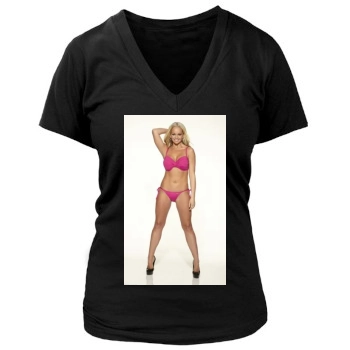 Jennifer Ellison Women's Deep V-Neck TShirt