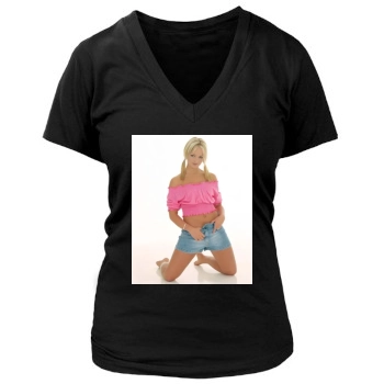 Jennifer Ellison Women's Deep V-Neck TShirt