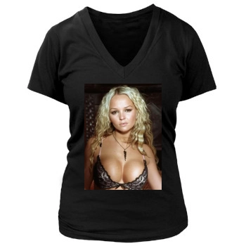 Jennifer Ellison Women's Deep V-Neck TShirt