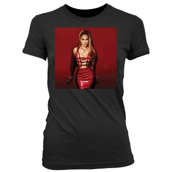 Jennifer Lopez Women's Junior Cut Crewneck T-Shirt