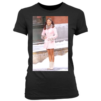 Jennifer Lopez Women's Junior Cut Crewneck T-Shirt