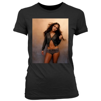 Jennifer Lopez Women's Junior Cut Crewneck T-Shirt
