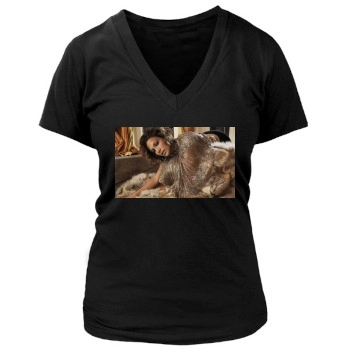 Jennifer Lopez Women's Deep V-Neck TShirt