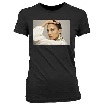 Jennifer Lopez Women's Junior Cut Crewneck T-Shirt