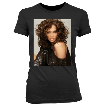 Jennifer Lopez Women's Junior Cut Crewneck T-Shirt