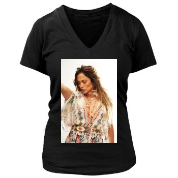 Jennifer Lopez Women's Deep V-Neck TShirt