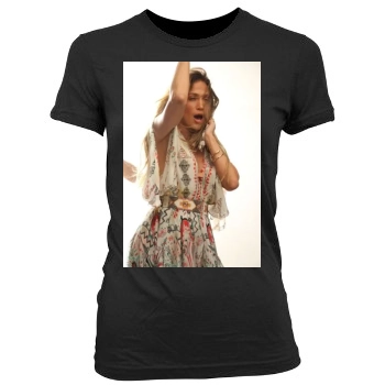 Jennifer Lopez Women's Junior Cut Crewneck T-Shirt