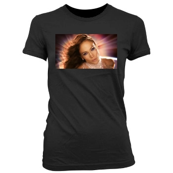 Jennifer Lopez Women's Junior Cut Crewneck T-Shirt