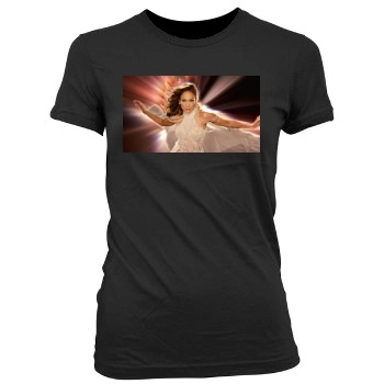 Jennifer Lopez Women's Junior Cut Crewneck T-Shirt