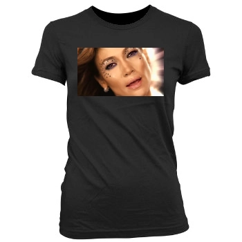 Jennifer Lopez Women's Junior Cut Crewneck T-Shirt