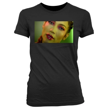 Jennifer Lopez Women's Junior Cut Crewneck T-Shirt