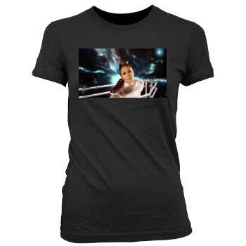 Jennifer Lopez Women's Junior Cut Crewneck T-Shirt