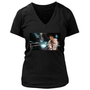 Jennifer Lopez Women's Deep V-Neck TShirt