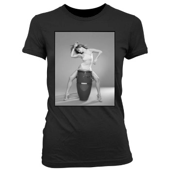 Jennifer Lopez Women's Junior Cut Crewneck T-Shirt