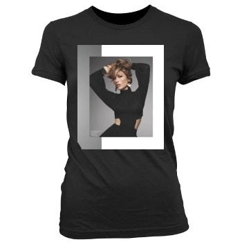 Jennifer Lopez Women's Junior Cut Crewneck T-Shirt