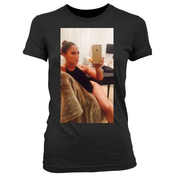 Jennifer Lopez Women's Junior Cut Crewneck T-Shirt