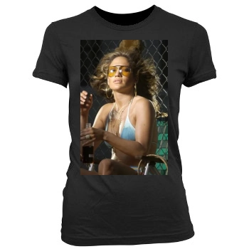 Jennifer Lopez Women's Junior Cut Crewneck T-Shirt