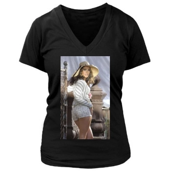 Jennifer Lopez Women's Deep V-Neck TShirt