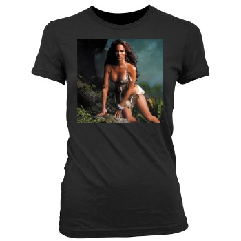 Jennifer Lopez Women's Junior Cut Crewneck T-Shirt