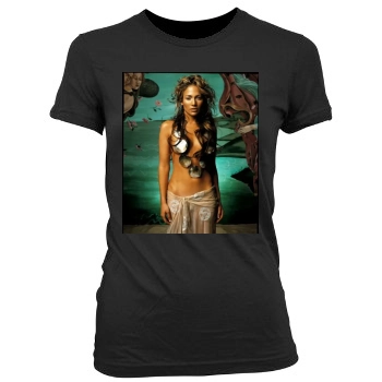 Jennifer Lopez Women's Junior Cut Crewneck T-Shirt