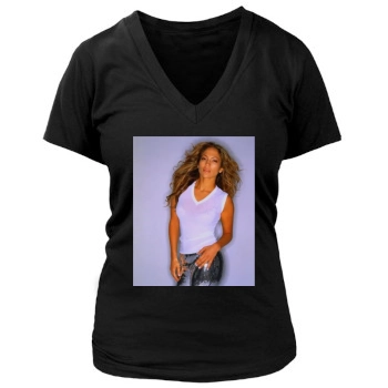 Jennifer Lopez Women's Deep V-Neck TShirt