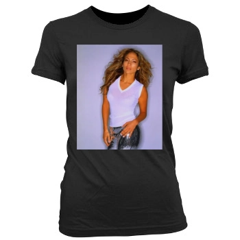 Jennifer Lopez Women's Junior Cut Crewneck T-Shirt