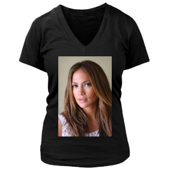 Jennifer Lopez Women's Deep V-Neck TShirt