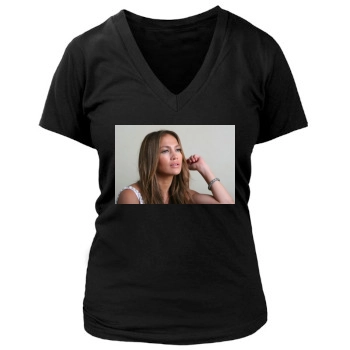 Jennifer Lopez Women's Deep V-Neck TShirt