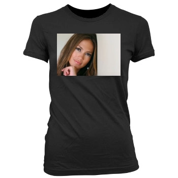 Jennifer Lopez Women's Junior Cut Crewneck T-Shirt